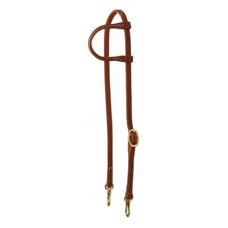 Bride une oreille cuir avec mousquetons Bride une oreille cuir avec mousquetons