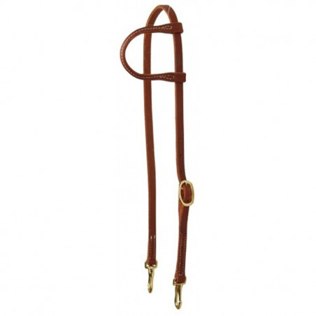 Bride une oreille cuir avec mousquetons