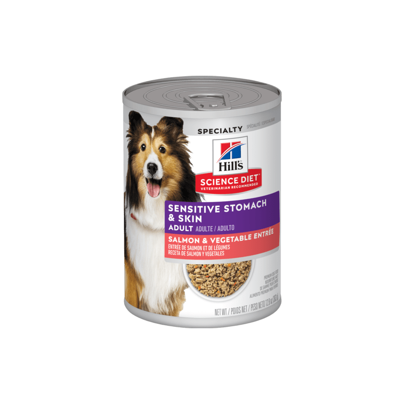 Science Diet conserve chien peaux et estomacs sensibles entrée de saumon classique Science Diet conserve chien peaux et estomacs sensibles entrée de saumon classique
